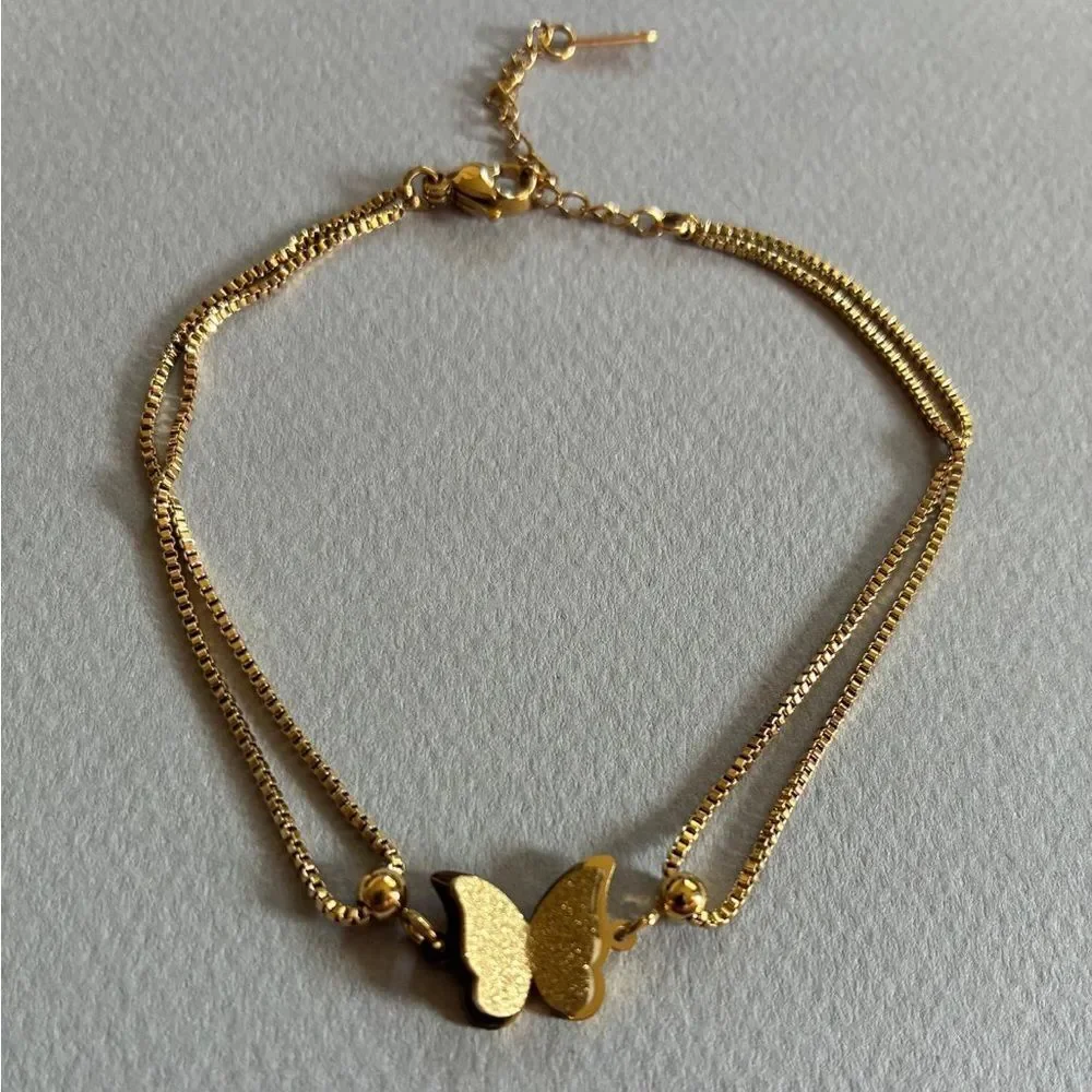 Gold Butterfly Chain anklet M577